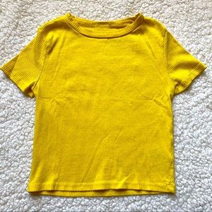 H&M bright yellow crop top